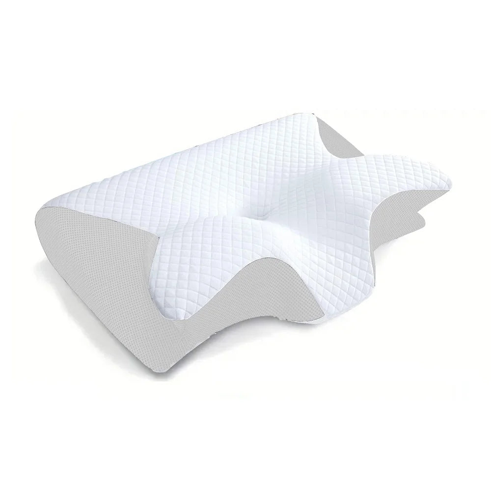 1pc Memory Foam Cervical Pillow, 2 in 1 Ergonomic Contour Orthopedic Pillow for Neck Pain, Contoured Support Pillows,Neck Pillow - Devy