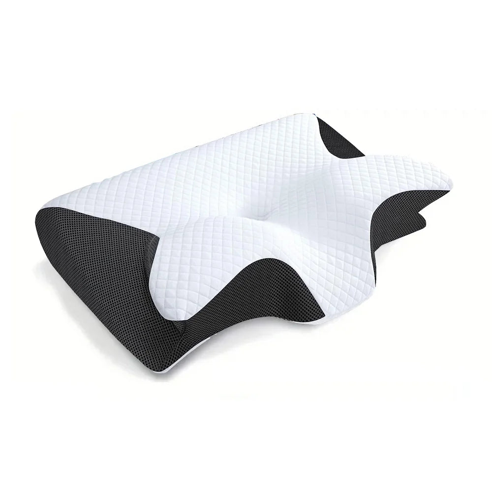 1pc Memory Foam Cervical Pillow, 2 in 1 Ergonomic Contour Orthopedic Pillow for Neck Pain, Contoured Support Pillows,Neck Pillow - Devy